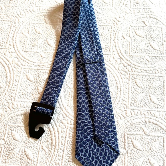 J. McLaughlin Men’s Blue Silk Tie Equestrian Preppy - Picture 6 of 9